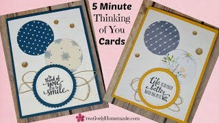 Circles Galore Handmade Thinking of You Cards Tutorial and Card Sketch with Measurements