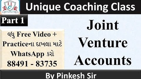 Join Venture | Part 1 | Fy Bcom | Sem 2 | Account | Vnsgu | By Pinkesh Gotawala