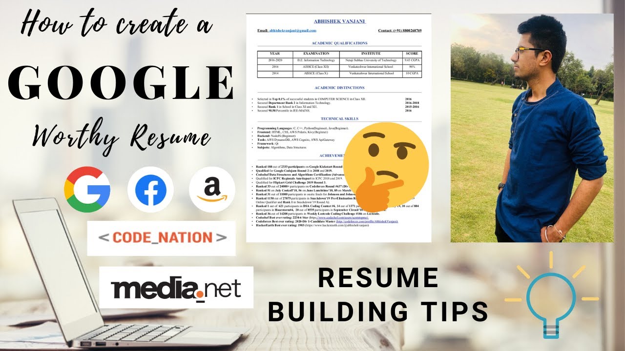 how to build a resume for google