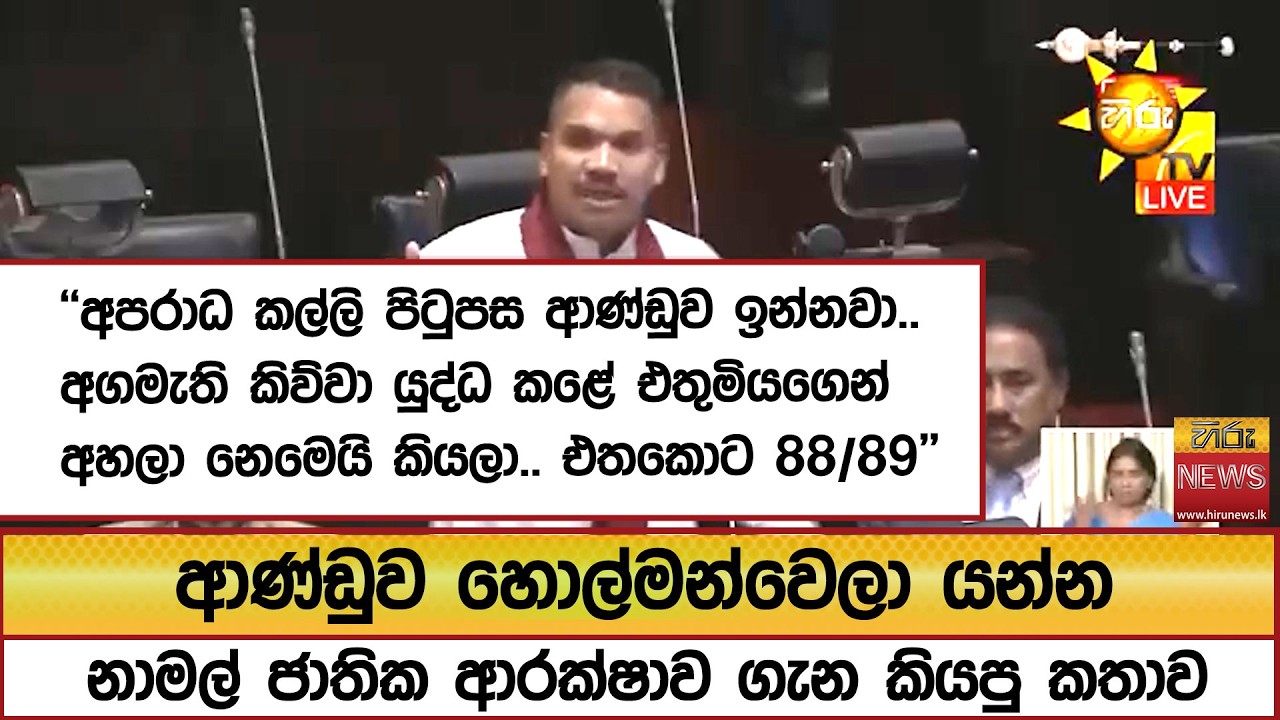 ආණ්ඩුව හොල්මන්වෙලා යන්න නාමල් ජාතික ආරක්ෂාව ගැන කියපු කතාව ''අපරාධ කල්‍ලි පිටුපස ආණ්ඩුව ඉන්නවා''