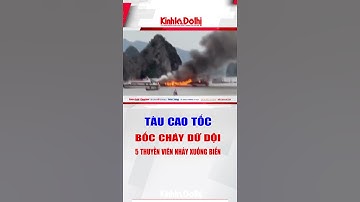 Tàu cao tốc bốc cháy dữ dội, 5 thuyền viên nhảy xuống biển