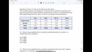 Math 43 Sample Midterm 1 MC16