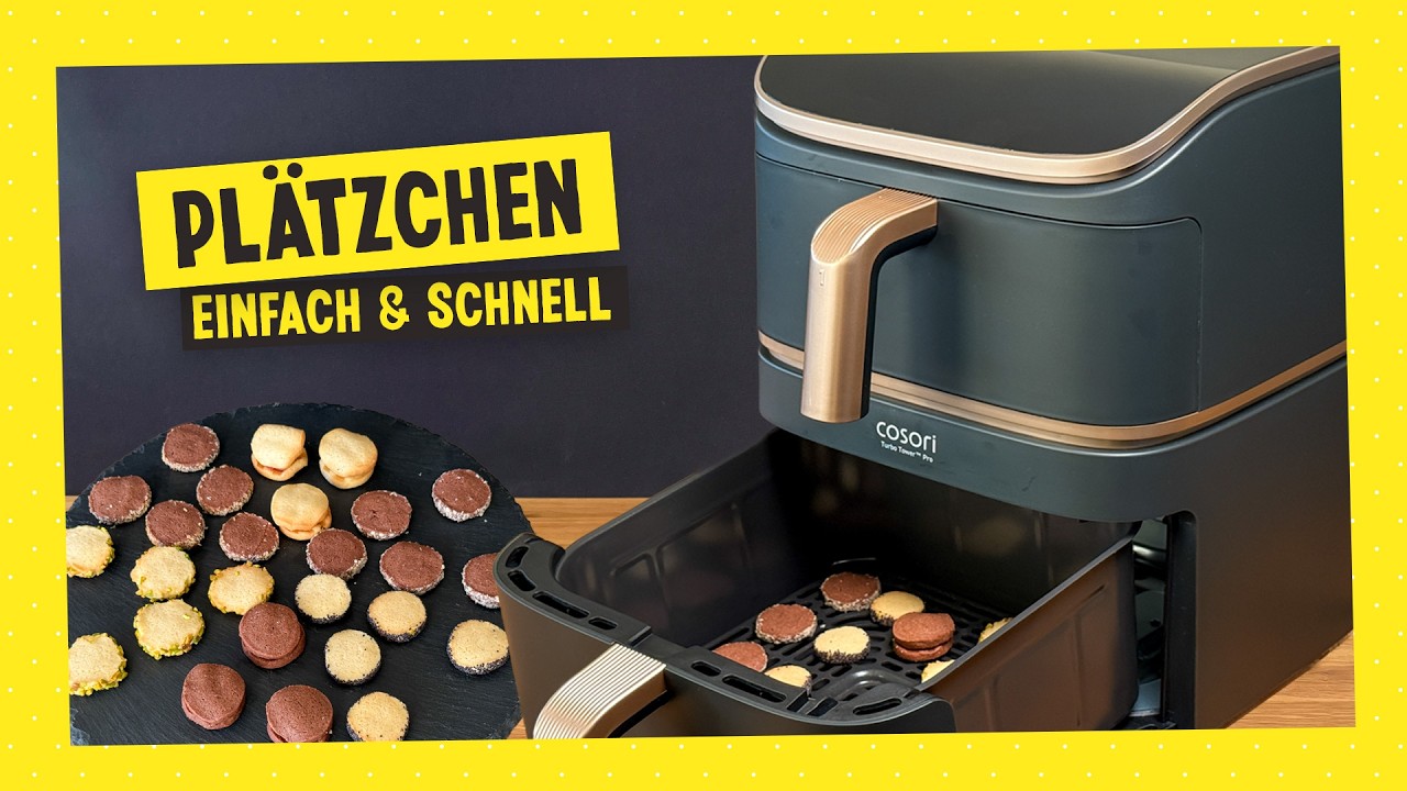Plätzchen backen im Airfryer – 6 Sorten aus 1 Teig | Kein Ofen, kein Vorheizen!