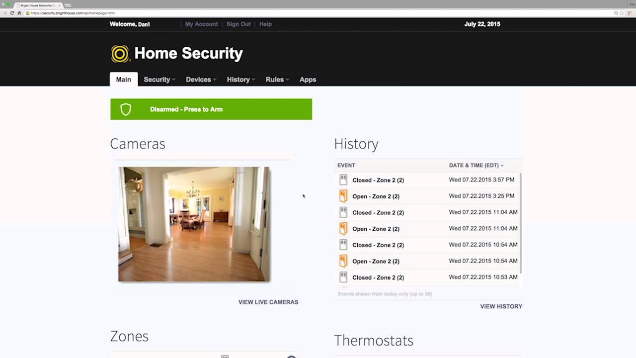 Schedule Rules - Bright House Networks Home Security and Control How To ...
