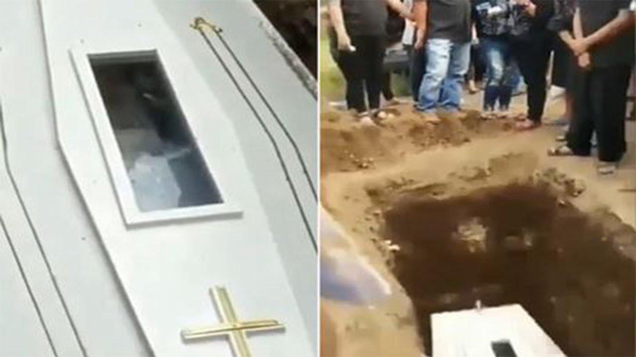 Terrifying Moment Corpse 'Waves' From Inside Coffin Sparking 'Buried Alive' Fears