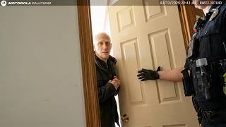 Police Know the Man Is Hiding a Secret from Them Behind the Door!