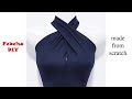 V037 How to make Halter Twist Neck Design - May áo cổ yếm xoắn