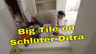 Big Tile installed on Ditra #tile  #howtotile #installingtile #howtoinstalltile #Schlutersystems