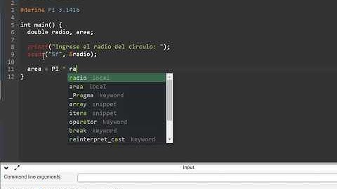 Codigo en C para Área de un círculo