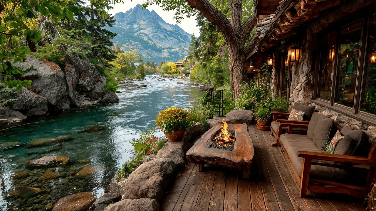One Click and You're in a Spring Riverside Porch Escape Campfire & Nature Sounds Ambience