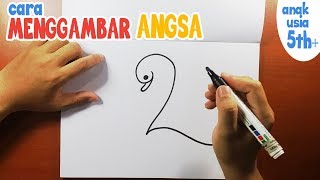 Cara Menggambar Binatang Angsa untuk Anak 5th  | How to Draw Animal Goose for 5th child
