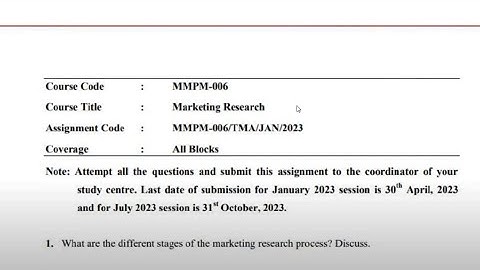 IGNOU MMPM - 006 Solved Assignment Jan 2023 | July 2023 | PDF | MBA | Marketing Research