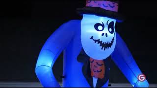 2022 Gemmy Short-Circuit Airblown Inflatable Walmart 12Ft Halloween Skeleton Creature With Hat