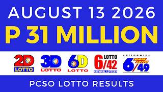 Lotto Result Today 9PM August 13 2026 PCSO