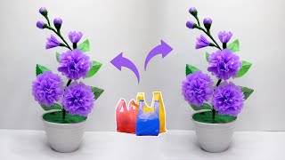 Cara membuat Bunga yang Sangat Mudah dari Kantong Plastik Kresek | Plastic Shopping bag flowers