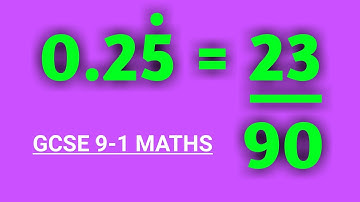 Recurring Decimals To Fractions GCSE 9-1 Maths
