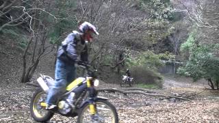 箕面ライダー　１号２号　林道ツーリング　500mm jump　トリッカー　CRM250R