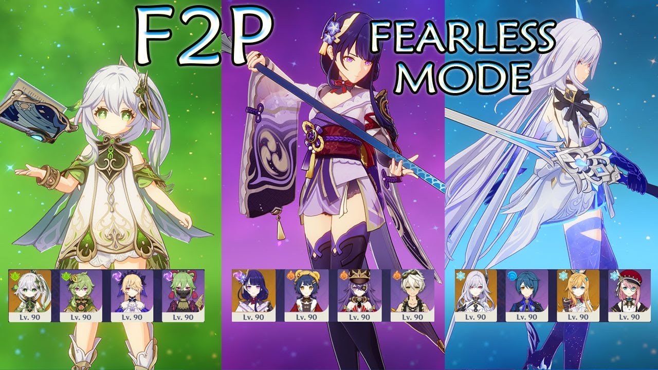 🔥 No 5★ Weapons! F2P Nahida, Raiden & Skirk DOMINATE Fearless Mode – Genshin Impact