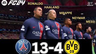 WHAT HAPPEN IF MESSI, RONALDO, MBAPPE, NEYMAR, PLAY TOGETHER ON PSG VS DORTMUND