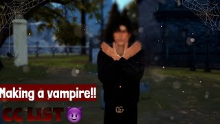Making a vampire in cas!!   cc list (SpoOoOky vibes👻🧛🏻‍♂️)| The Sims 4