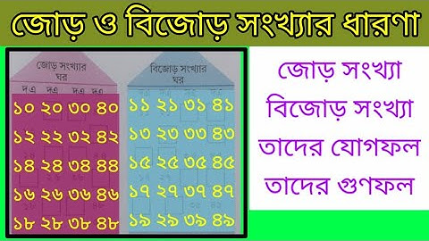 Concept of Odd, even numbers... জোড়-বিজোড় সংখ্যার ধারণা