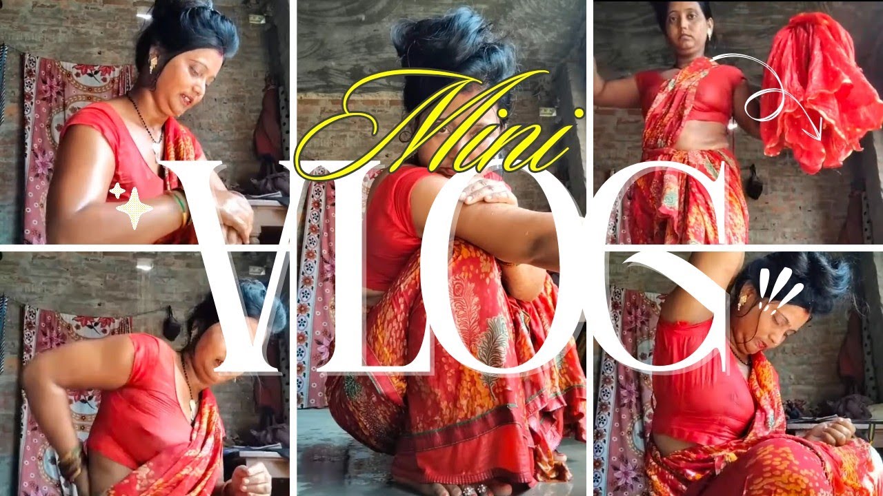 Houswife outdoor bathing vlog | outdoor bathing and saree change #vlog 