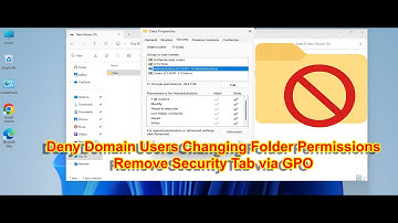 How To Deny Domain Users From Changing Folder Permissions Remove Security Tab Using Group Policy