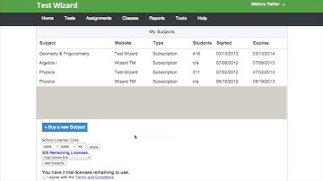 How to use your School Code in Test Wizard