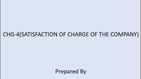 How to apply online for Satisfaction Of The  Charge Of The Company