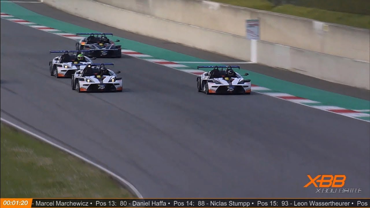 crashes on air KTM X-Bow Battle 2019. Race 1 Mugello Circuit. Last Laps