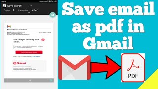 How to save email as PDF in Gmail app ?