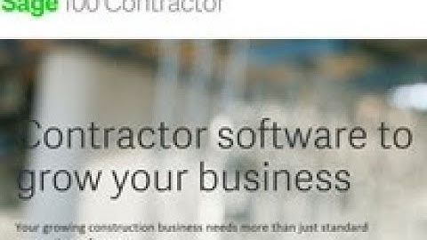 Sage 100 Contractor Overview Demo