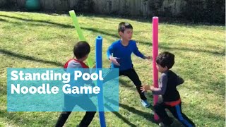 Standing Pool Noodle Game - fun kids outdoor activity team building game - youth group game screenshot 5