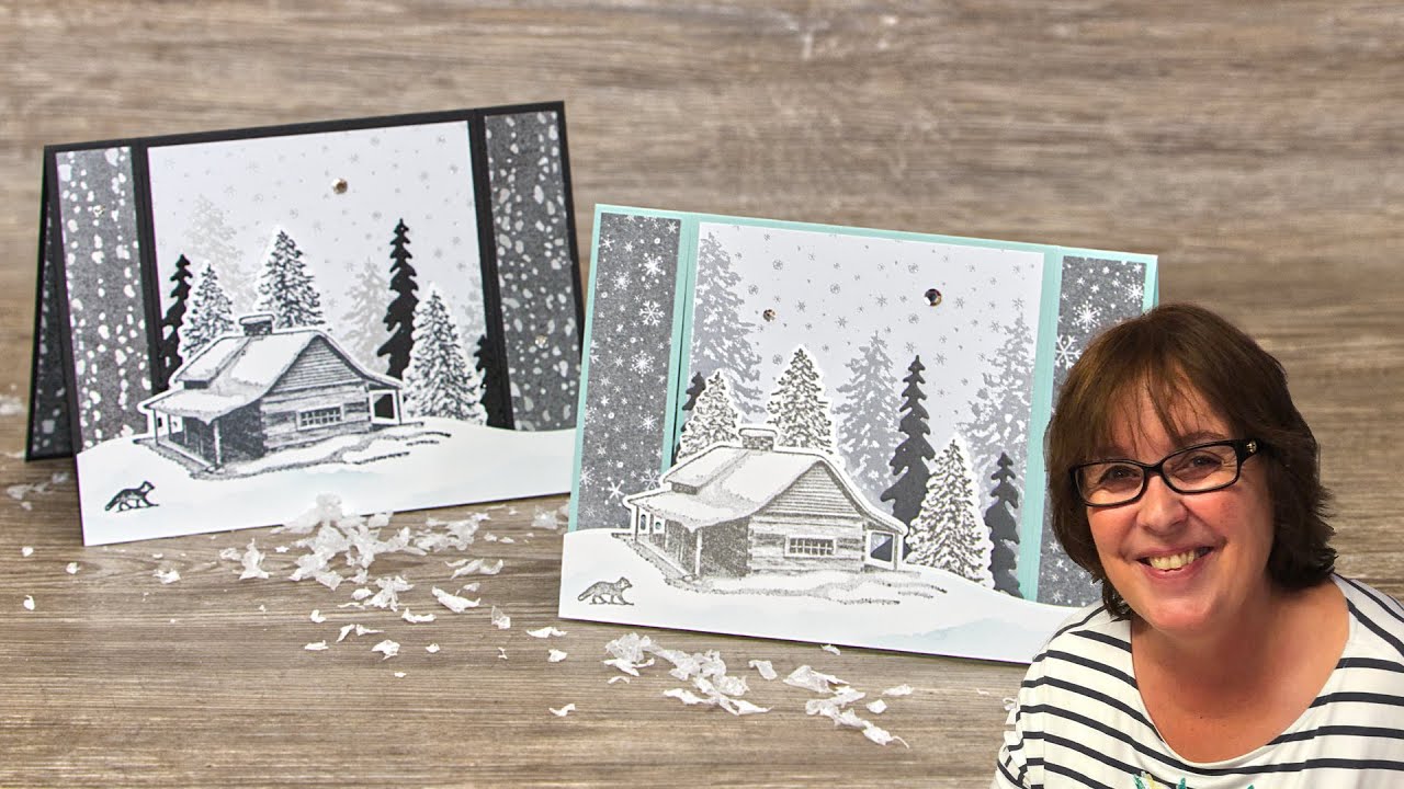 Weihnachtliche Winterlandschaft in 3D・Spanner Panel Card ・Momente der Ruhe・Stampin’ Up!