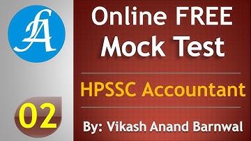 #02 || Online Mock Test || HPSSC Accountant, UGC-NET, PGT, UPSC, DSSSB, UKSSSC || By Vikash Anand