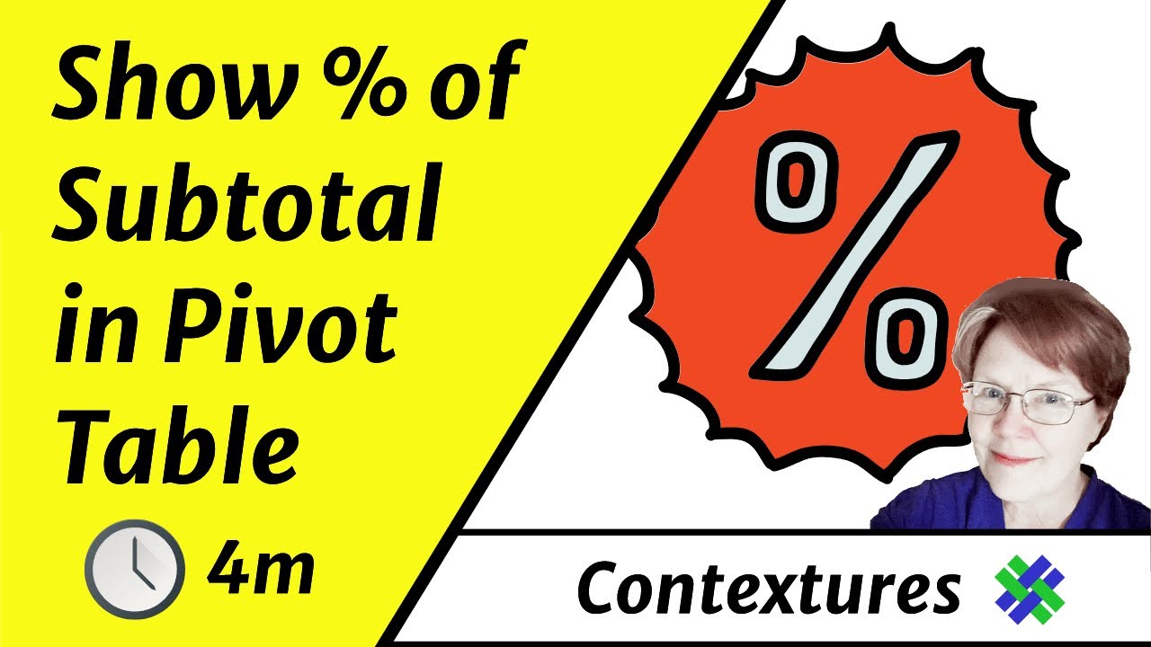 Show Percent Of Subtotal In Excel Pivot Table Youtube