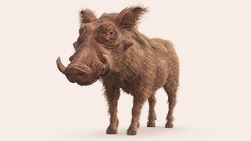 Adding Hair on Warthog using Ornatrix / 3ds max / V-Ray  - Real Time