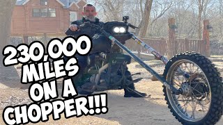 He Travels The World On A Hard Tail / Traveling On A Custom Chopper