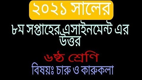 8th week assignment answer of class 6 [চারু ও কারুকলা]