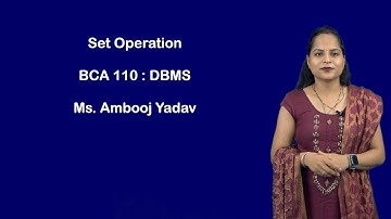 Set Operation | Bca 110 DBMS | Ms.Ambooj Yadav |Tias| Tecnia Tv