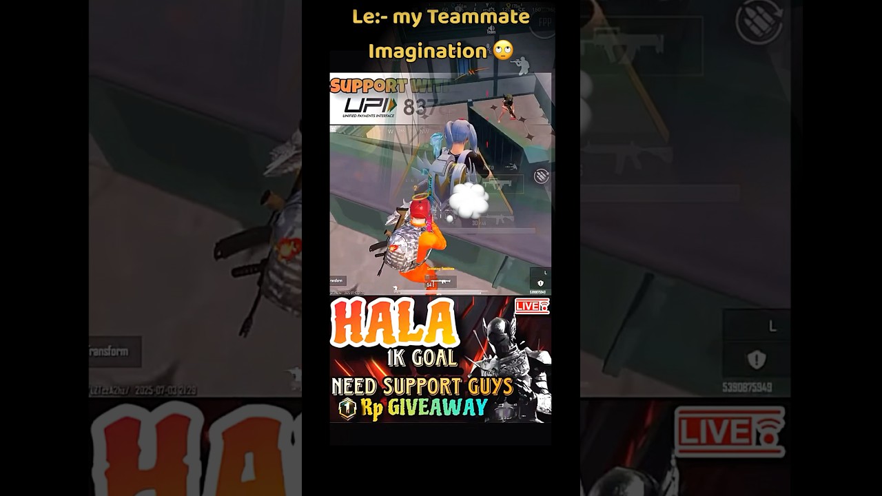 BGMI PUBG noob Teammate 