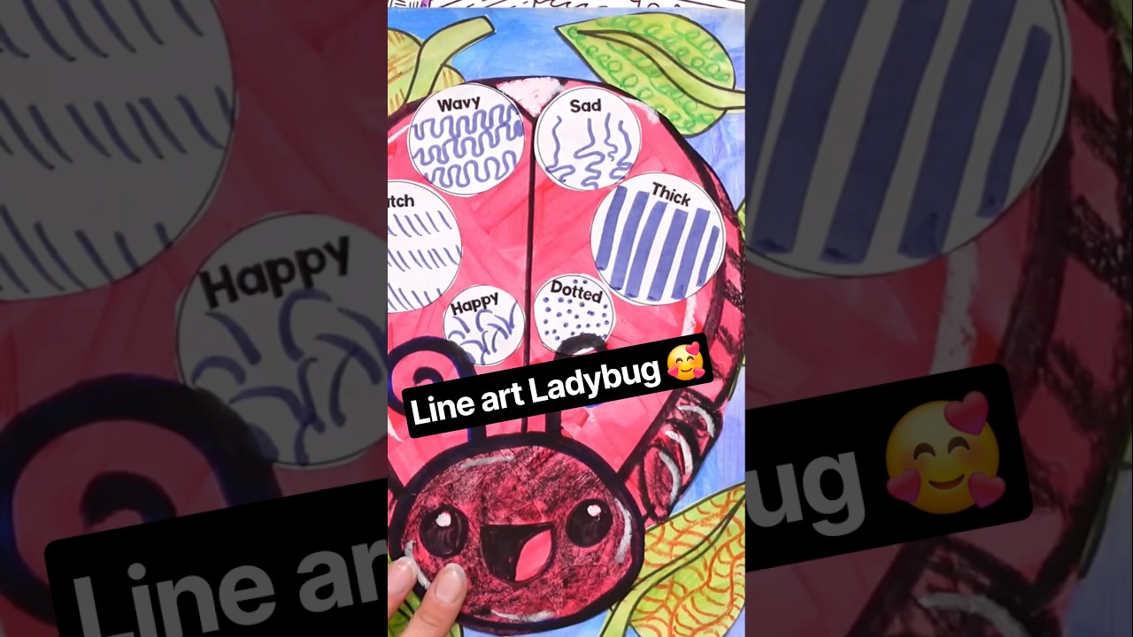 Line Art Ladybugs for Primary! #artteacher #artinstruction #teacher
