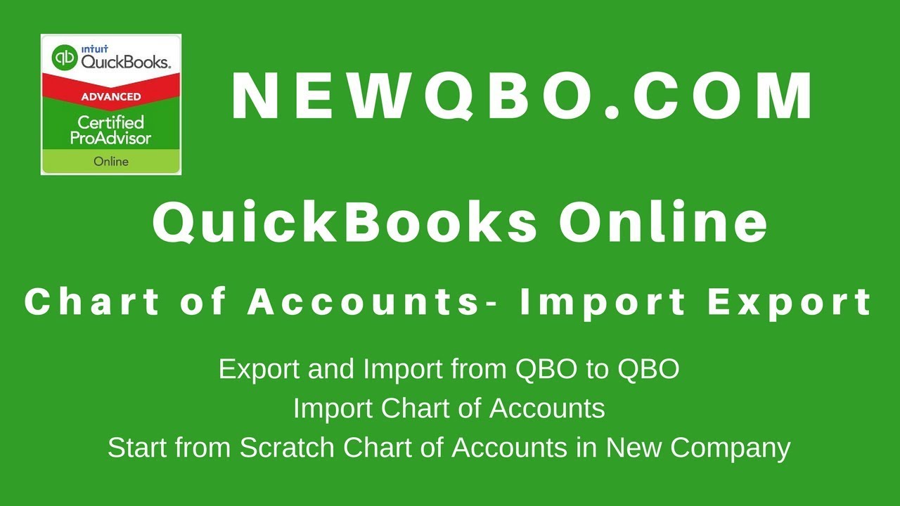 Quickbooks Online Export Chart Of Accounts