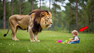 Hungry Lion Stands Near Playing Child, What Happens Next Will Shock You
