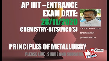 PRINCIPLES  OF METALLURGY MCQ