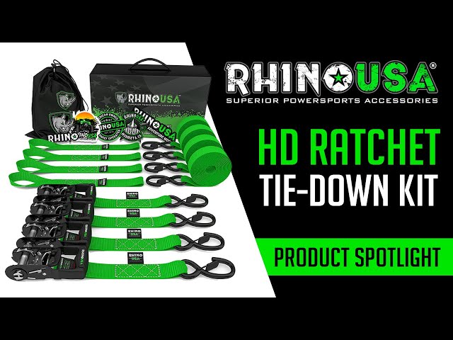 Rhino USA - Heavy-Duty Ratchet Tie-Down Kit