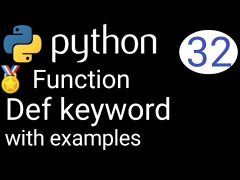 32#Function # def keyword#with programs# Python series # in easy hindi