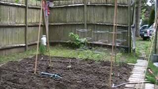 How we built a simple Trellis for our cucumbers.