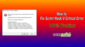 [FIX] Script Hook V Critical Error FATAL: Unknown Game Version in GTA 5 (GGH TAMIL)