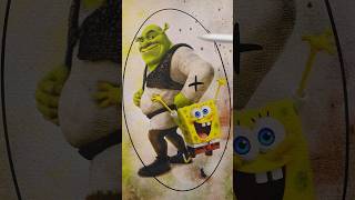 Shrek + Spongebob Mixing characters 💚💛 #mixingcharacters #shorts #funny